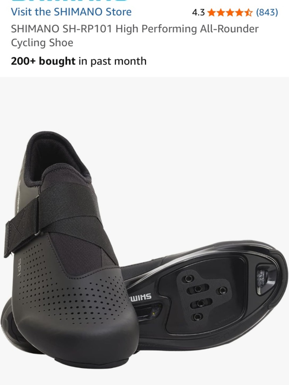 Shimano Black Men’s Cycling Shoes with Secure Strap